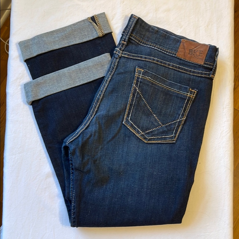 BKE Dark Blue Denim capris